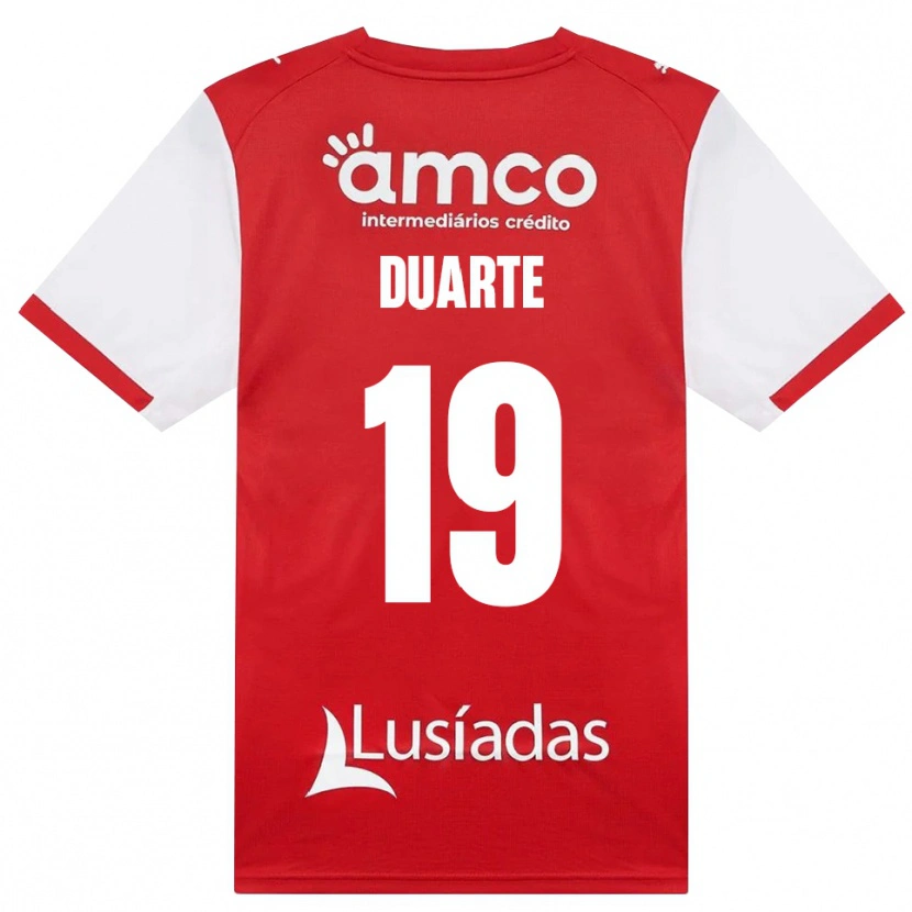 Danxen Kinderen João Duarte #19 Wit Rood Zwart Thuisshirt Thuistenue 2026/27 T-Shirt
