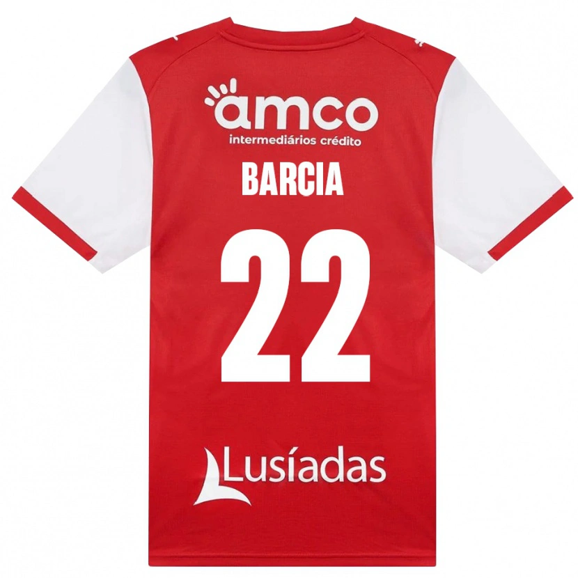 Danxen Kinderen Sergio Barcia #22 Wit Rood Zwart Thuisshirt Thuistenue 2026/27 T-Shirt