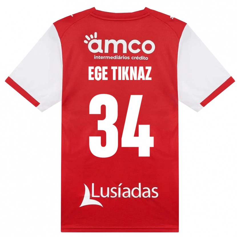 Danxen Kinderen Demir Ege Tıknaz #34 Wit Rood Zwart Thuisshirt Thuistenue 2026/27 T-Shirt