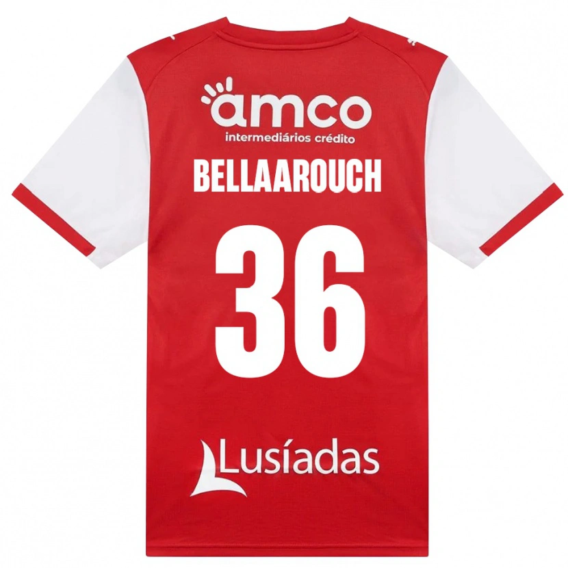 Danxen Kinderen Alaa Bellaarouch #36 Wit Rood Zwart Thuisshirt Thuistenue 2026/27 T-Shirt