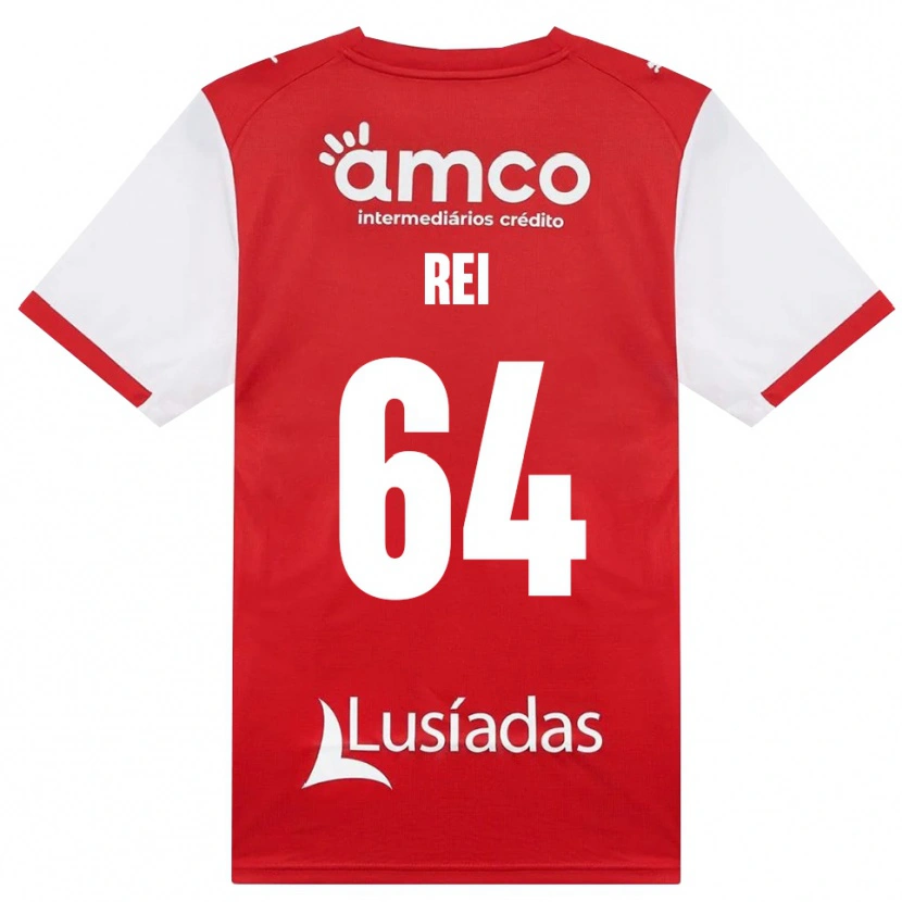 Danxen Kinderen Ricardo Rei #64 Wit Rood Zwart Thuisshirt Thuistenue 2026/27 T-Shirt