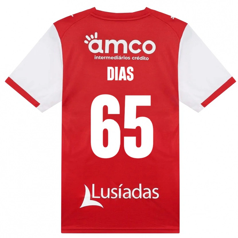 Danxen Kinderen Leandro Dias #65 Wit Rood Zwart Thuisshirt Thuistenue 2026/27 T-Shirt