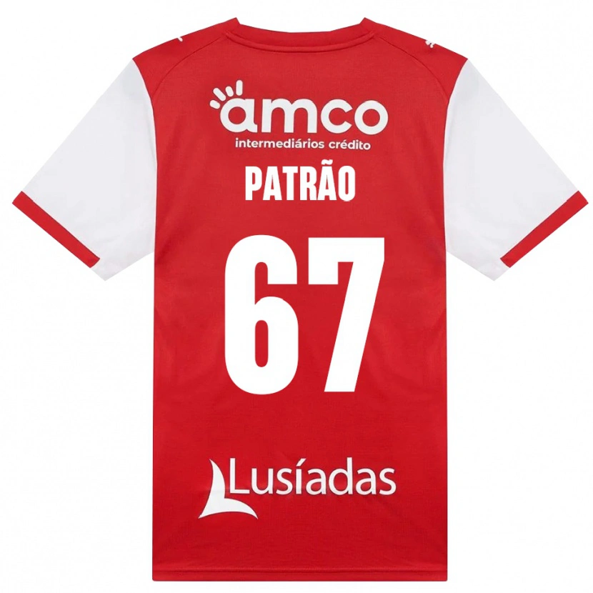 Danxen Kinderen Afonso Patrão #67 Wit Rood Zwart Thuisshirt Thuistenue 2026/27 T-Shirt