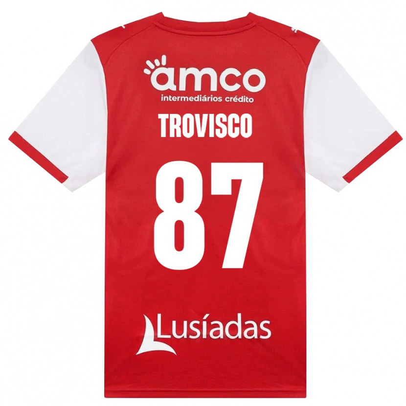 Danxen Kinderen João Trovisco #87 Wit Rood Zwart Thuisshirt Thuistenue 2026/27 T-Shirt