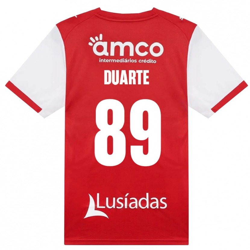 Danxen Kinderen Afonso Duarte #89 Wit Rood Zwart Thuisshirt Thuistenue 2026/27 T-Shirt