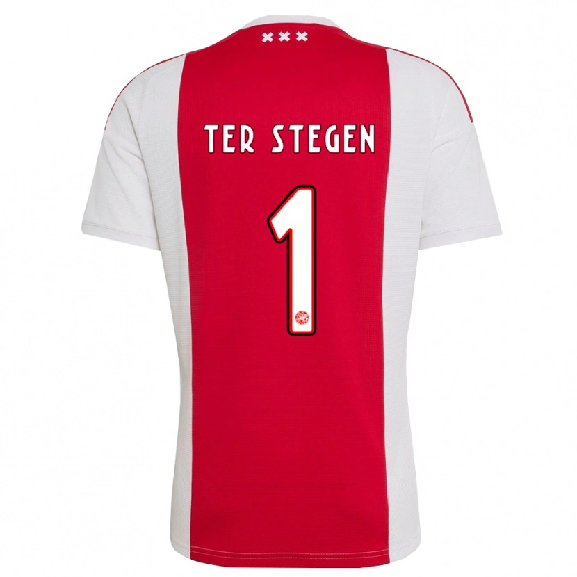 Danxen Kinderen Marc-André Ter Stegen #1 Rood Wit Geel Thuisshirt Thuistenue 2026/27 T-Shirt