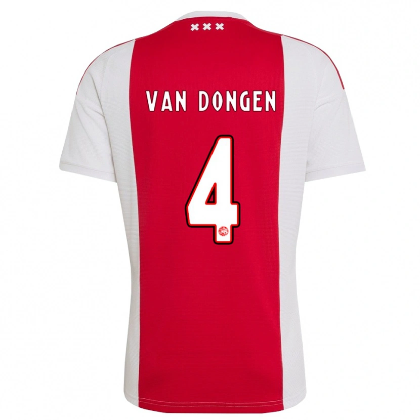 Danxen Kinderen Bram Van Dongen #4 Rood Wit Geel Thuisshirt Thuistenue 2026/27 T-Shirt