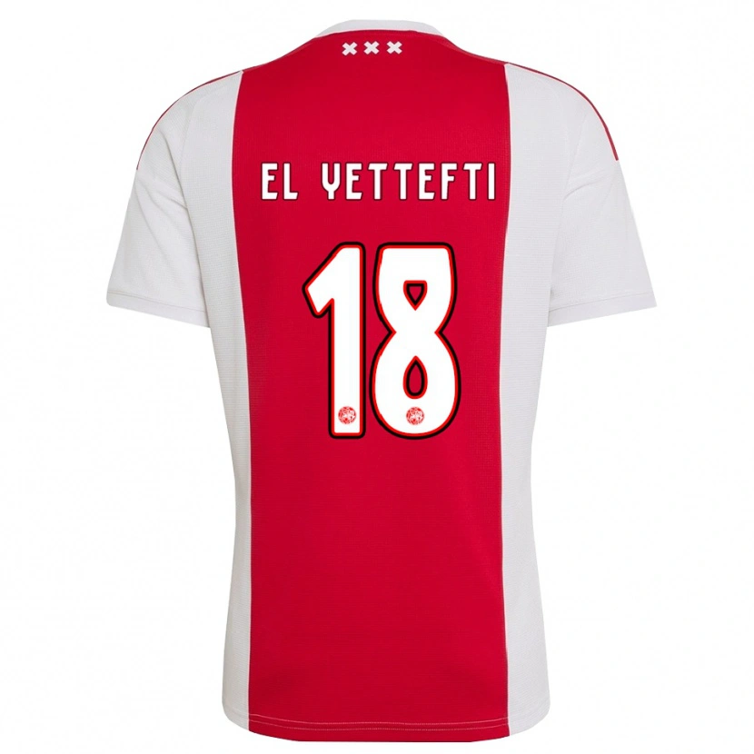 Danxen Kinderen Adil Amghar El Yettefti #18 Rood Wit Geel Thuisshirt Thuistenue 2026/27 T-Shirt