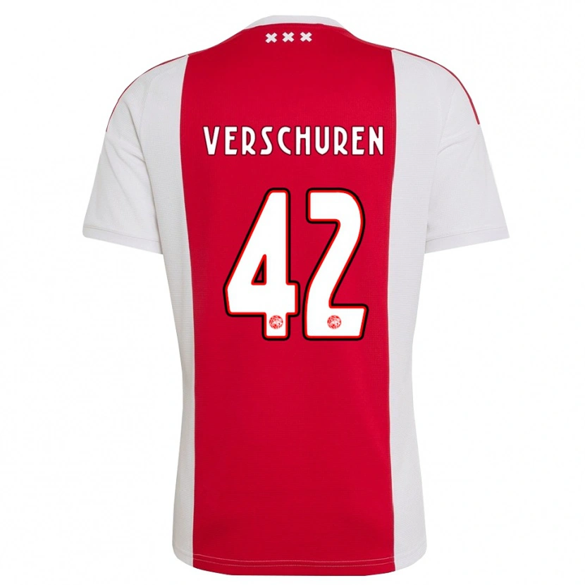 Danxen Kinderen Nick Verschuren #42 Rood Wit Geel Thuisshirt Thuistenue 2026/27 T-Shirt