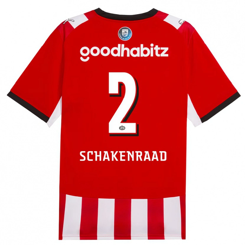 Danxen Kinderen Loek Schakenraad #2 Rood Wit Zwart Thuisshirt Thuistenue 2026/27 T-Shirt