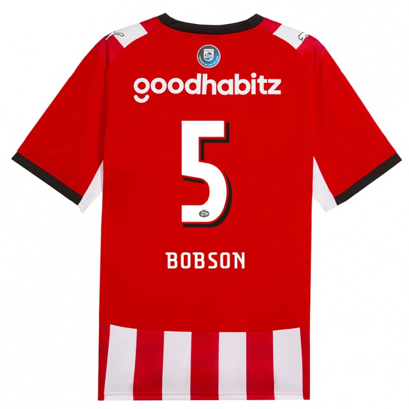Danxen Kinderen Ersien Bobson #5 Rood Wit Zwart Thuisshirt Thuistenue 2026/27 T-Shirt