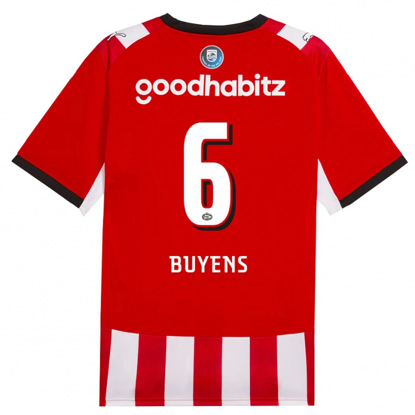 Danxen Kinderen Mathieu Buyens #6 Rood Wit Zwart Thuisshirt Thuistenue 2026/27 T-Shirt