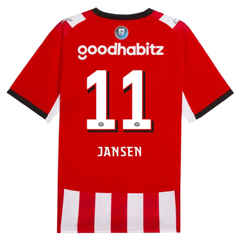 Danxen Kinderen Renate Jansen #11 Rood Wit Zwart Thuisshirt Thuistenue 2026/27 T-Shirt