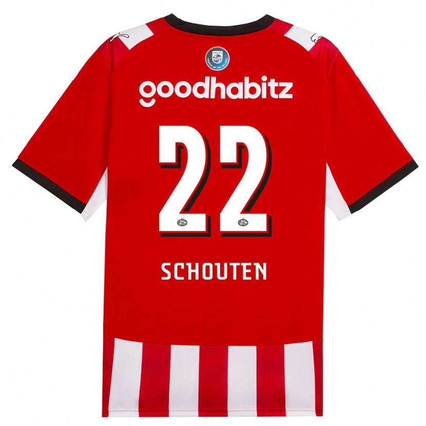 Danxen Kinderen Jerdy Schouten #22 Rood Wit Zwart Thuisshirt Thuistenue 2026/27 T-Shirt
