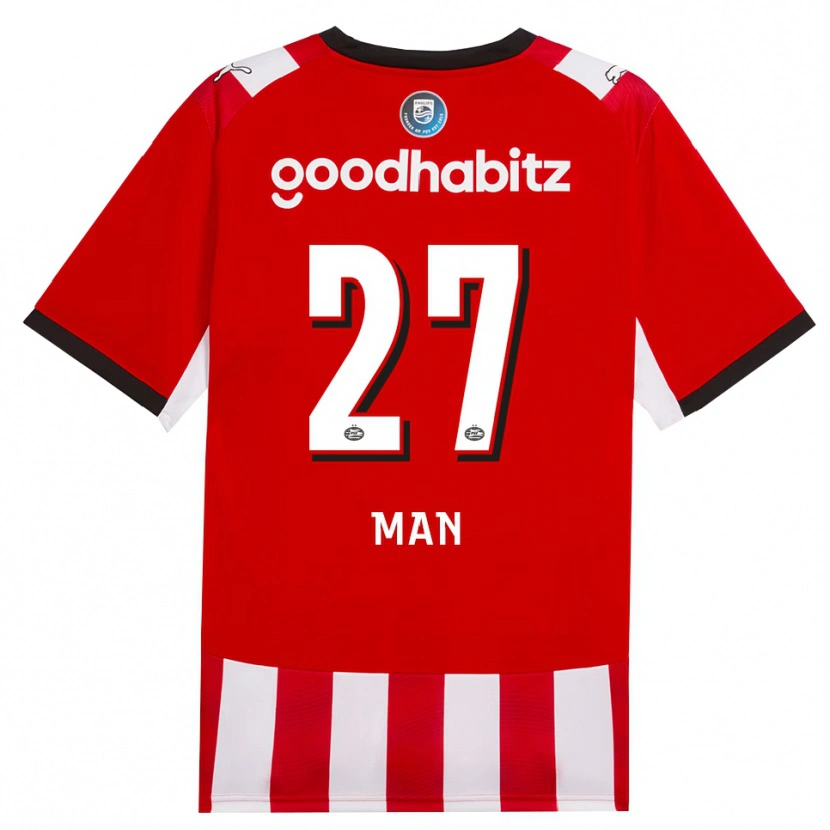Danxen Kinderen Dennis Man #27 Rood Wit Zwart Thuisshirt Thuistenue 2026/27 T-Shirt