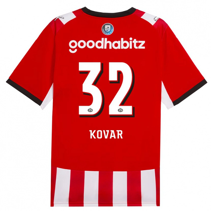 Danxen Kinderen Matej Kovar #32 Rood Wit Zwart Thuisshirt Thuistenue 2026/27 T-Shirt