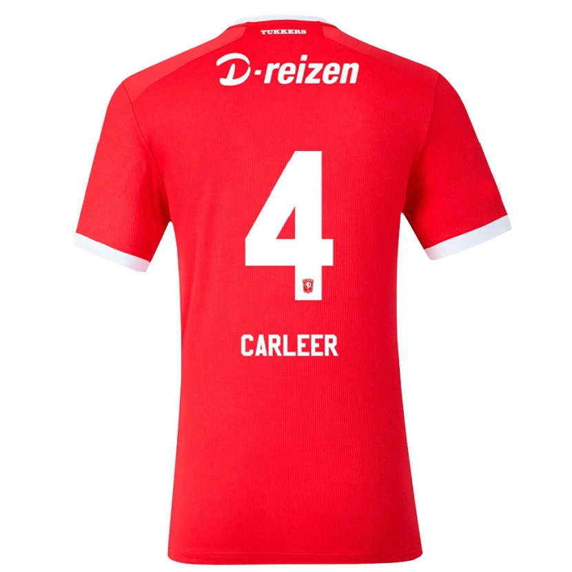 Danxen Kinderen Lieske Carleer #4 Rood Wit Thuisshirt Thuistenue 2026/27 T-Shirt