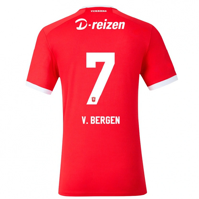 Danxen Kinderen Mitchell Van Bergen #7 Rood Wit Thuisshirt Thuistenue 2026/27 T-Shirt