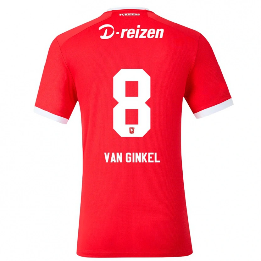 Danxen Kinderen Danique Van Ginkel #8 Rood Wit Thuisshirt Thuistenue 2026/27 T-Shirt