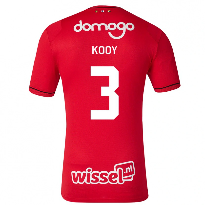 Danxen Kinderen Wessel Kooy #3 Rood Wit Zwart Thuisshirt Thuistenue 2026/27 T-Shirt