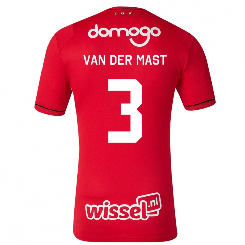 Danxen Kinderen Hylke Van Der Mast #3 Rood Wit Zwart Thuisshirt Thuistenue 2026/27 T-Shirt