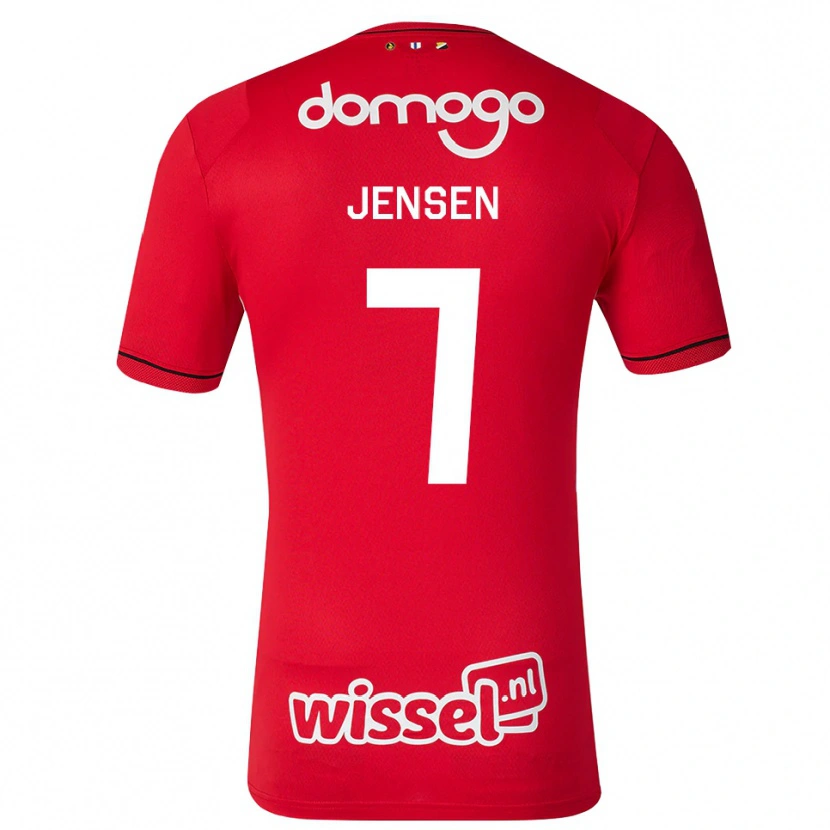 Danxen Kinderen Victor Jensen #7 Rood Wit Zwart Thuisshirt Thuistenue 2026/27 T-Shirt