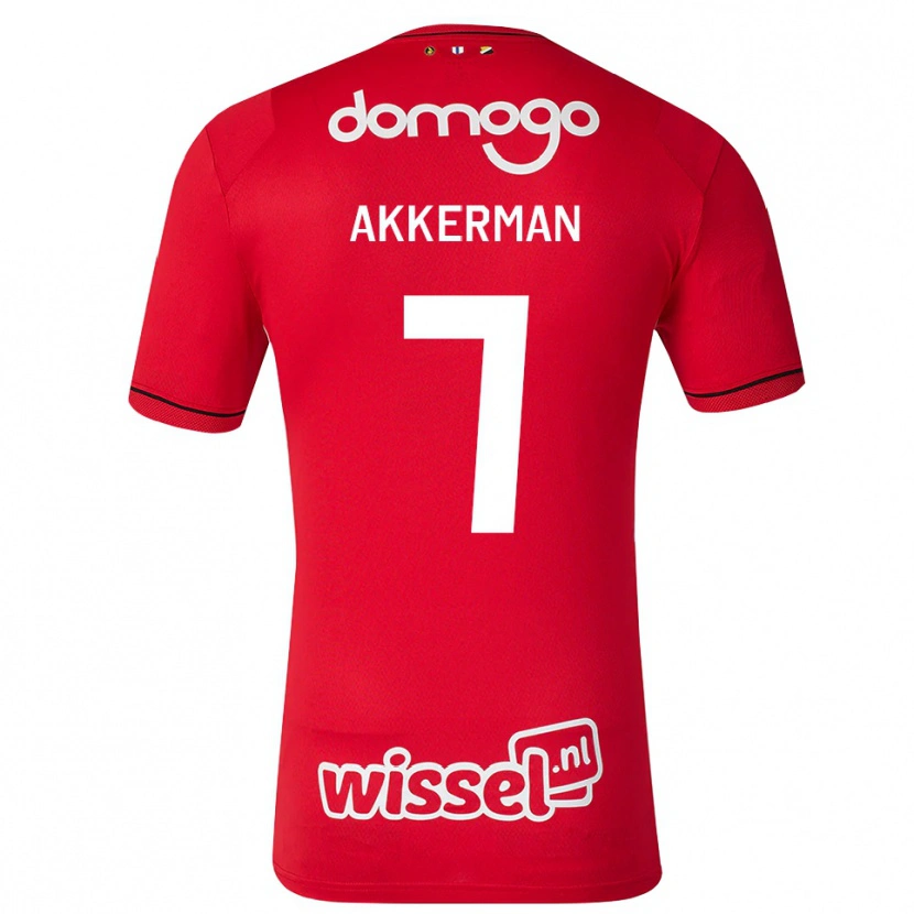Danxen Kinderen Mees Akkerman #7 Rood Wit Zwart Thuisshirt Thuistenue 2026/27 T-Shirt