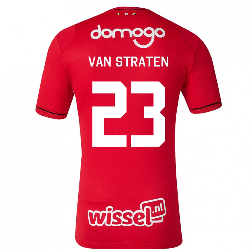 Danxen Kinderen Dieke Van Straten #23 Rood Wit Zwart Thuisshirt Thuistenue 2026/27 T-Shirt