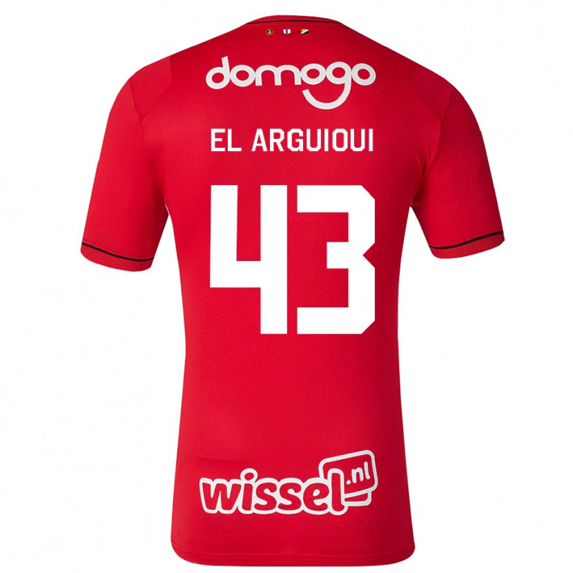 Danxen Kinderen Rafik El Arguioui #43 Rood Wit Zwart Thuisshirt Thuistenue 2026/27 T-Shirt