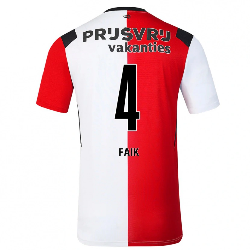 Danxen Kinderen Ibrahim Faik #4 Rood Wit Zwart Thuisshirt Thuistenue 2026/27 T-Shirt