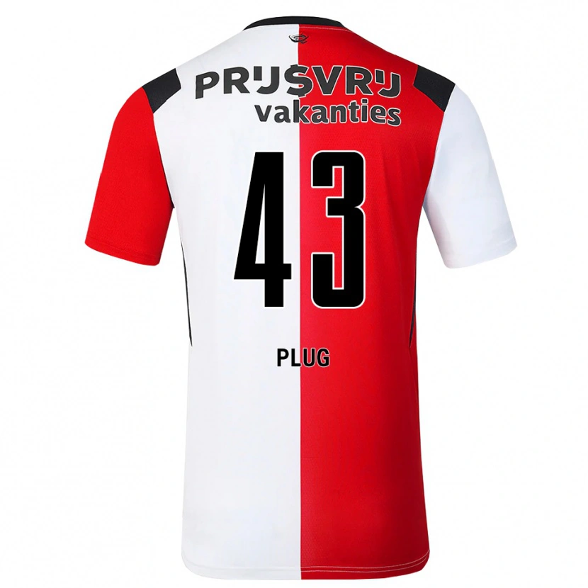 Danxen Kinderen Jan Plug #43 Rood Wit Zwart Thuisshirt Thuistenue 2026/27 T-Shirt