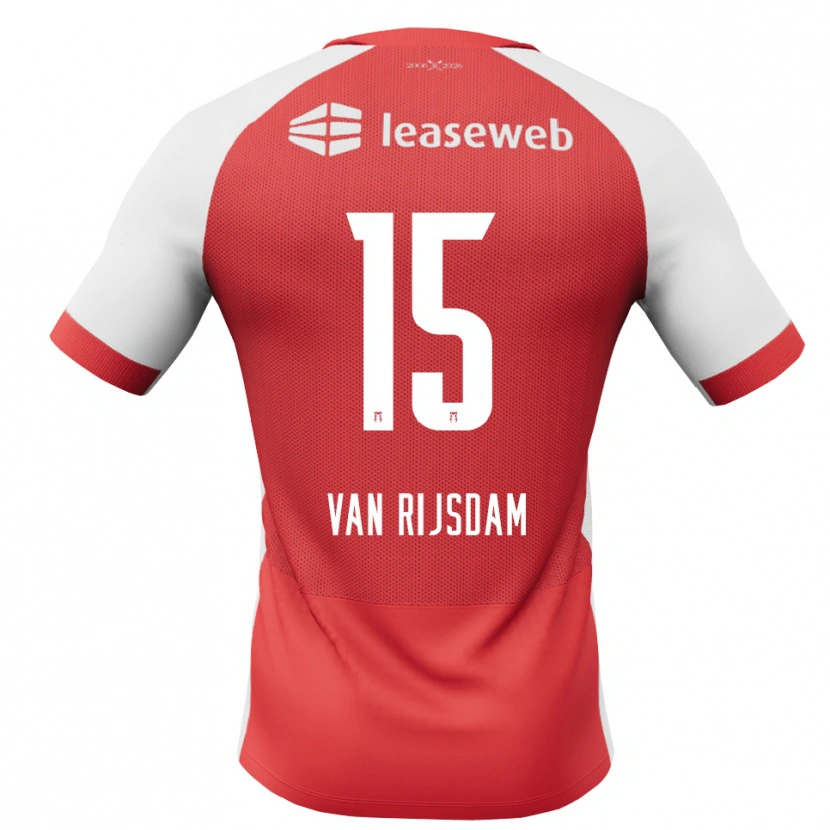 Danxen Kinderen Julian Van Rijsdam #15 Rood Wit Zwart Thuisshirt Thuistenue 2026/27 T-Shirt