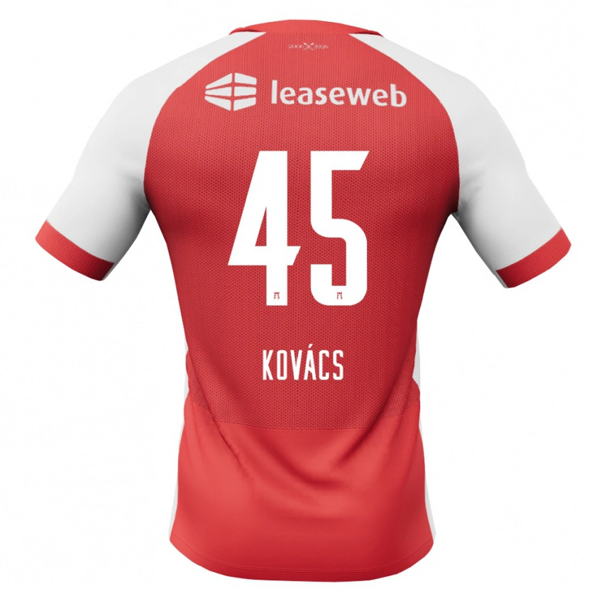 Danxen Kinderen Bendegúz Kovács #45 Rood Wit Zwart Thuisshirt Thuistenue 2026/27 T-Shirt