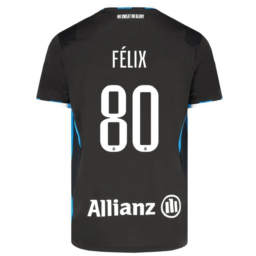 Danxen Kinderen Félix Lemaréchal #80 Zwart Rood Blauw Thuisshirt Thuistenue 2026/27 T-Shirt
