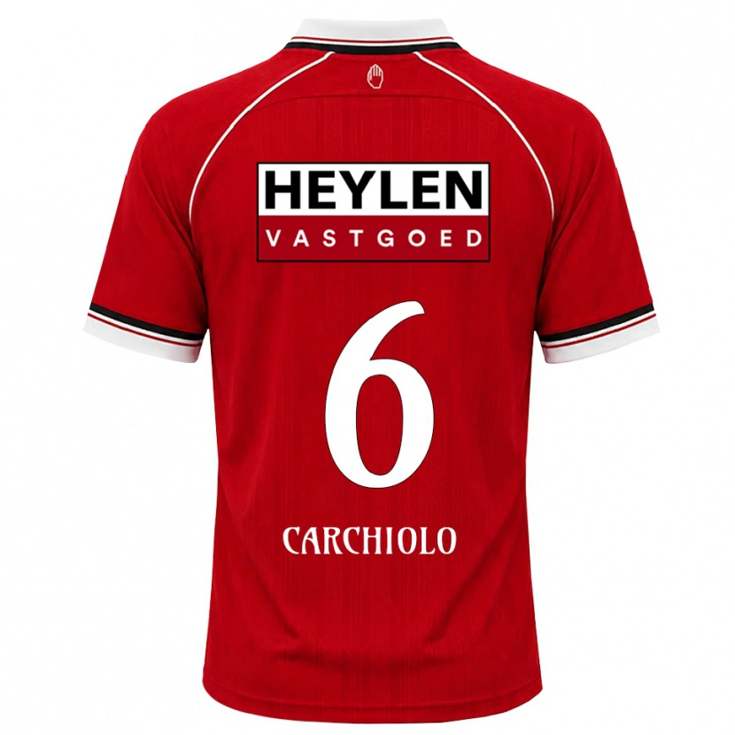 Danxen Kinderen Ilano Carchiolo #6 Rood Wit Zwart Thuisshirt Thuistenue 2026/27 T-Shirt