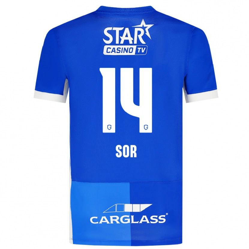 Danxen Kinderen Yira Sor #14 Mediumblauw Koninklijkblauw Wit Thuisshirt Thuistenue 2026/27 T-Shirt