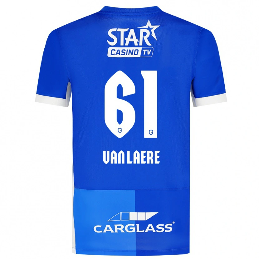 Danxen Kinderen Daan Van Laere #61 Mediumblauw Koninklijkblauw Wit Thuisshirt Thuistenue 2026/27 T-Shirt