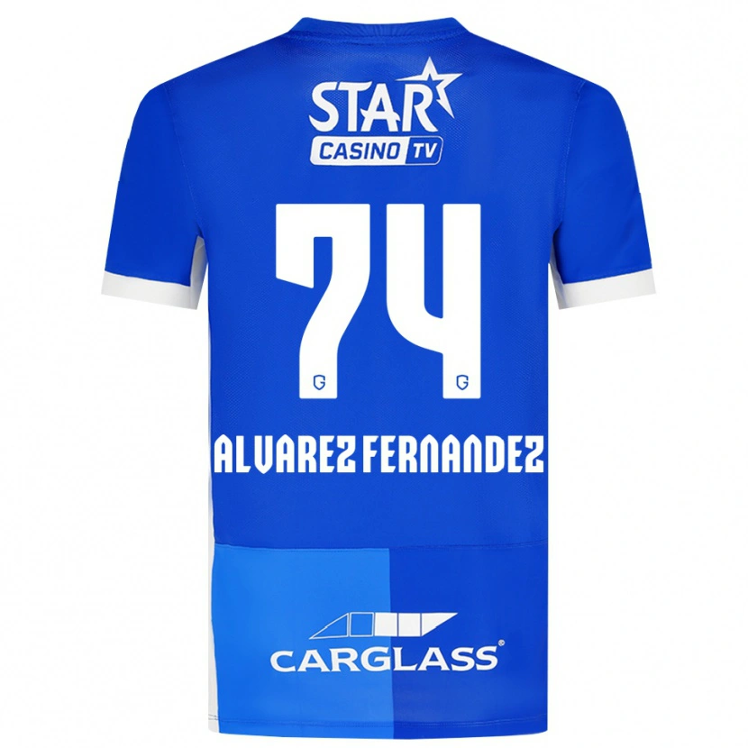 Danxen Kinderen Loïc Alvarez Fernandez #74 Mediumblauw Koninklijkblauw Wit Thuisshirt Thuistenue 2026/27 T-Shirt