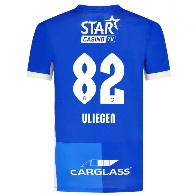 Danxen Kinderen Olivier Vliegen #82 Mediumblauw Koninklijkblauw Wit Thuisshirt Thuistenue 2026/27 T-Shirt