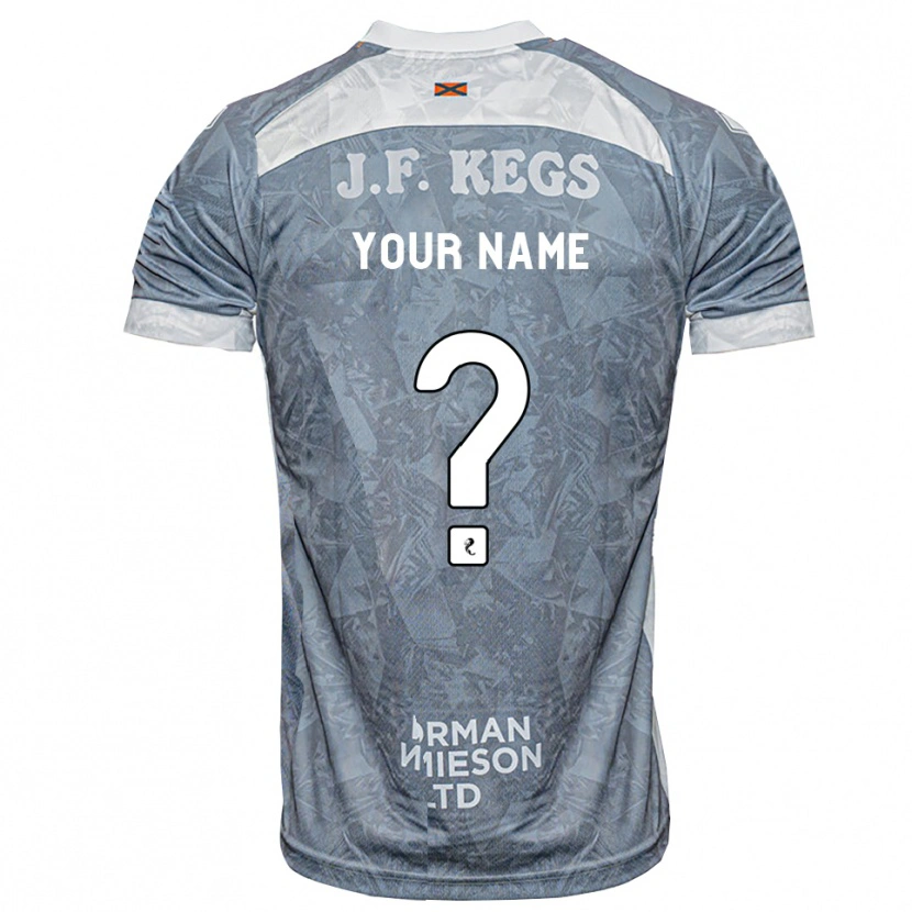 Danxen Kinderen Uw Naam #0 Lichtleigrijs Uitshirt Uittenue 2026/27 T-Shirt