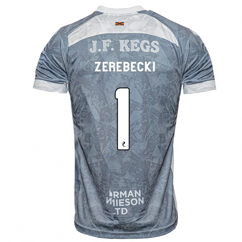 Danxen Kinderen Kuba Zerebecki #1 Lichtleigrijs Uitshirt Uittenue 2026/27 T-Shirt