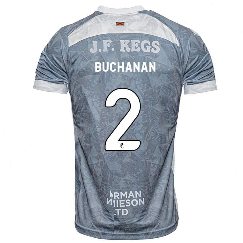 Danxen Kinderen Marcus Buchanan #2 Lichtleigrijs Uitshirt Uittenue 2026/27 T-Shirt