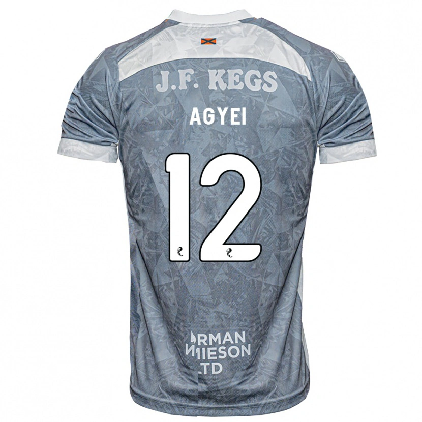 Danxen Kinderen Emmanuel Agyei #12 Lichtleigrijs Uitshirt Uittenue 2026/27 T-Shirt