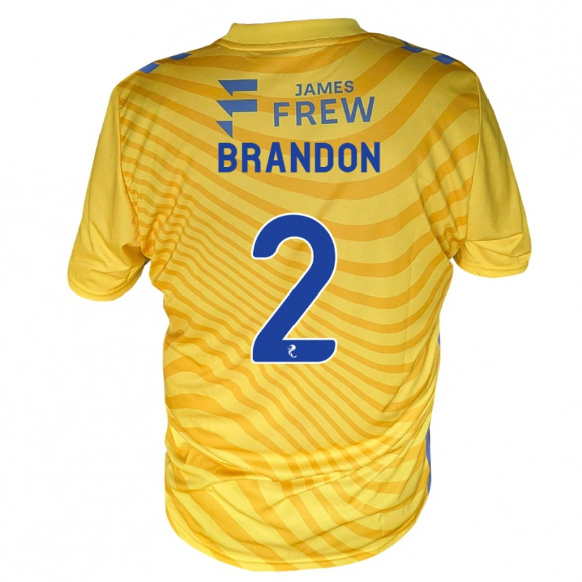 Danxen Kinderen Jamie Brandon #2 Koningsblauw Geel Uitshirt Uittenue 2026/27 T-Shirt