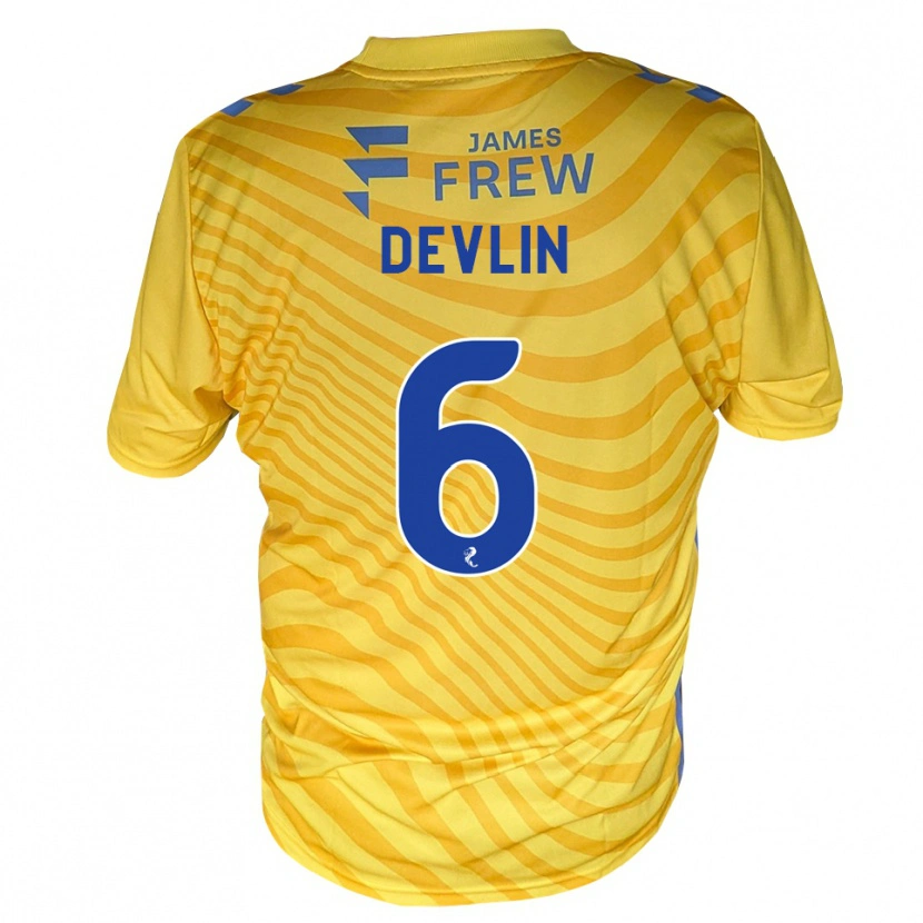 Danxen Kinderen Daniel Devlin #6 Koningsblauw Geel Uitshirt Uittenue 2026/27 T-Shirt