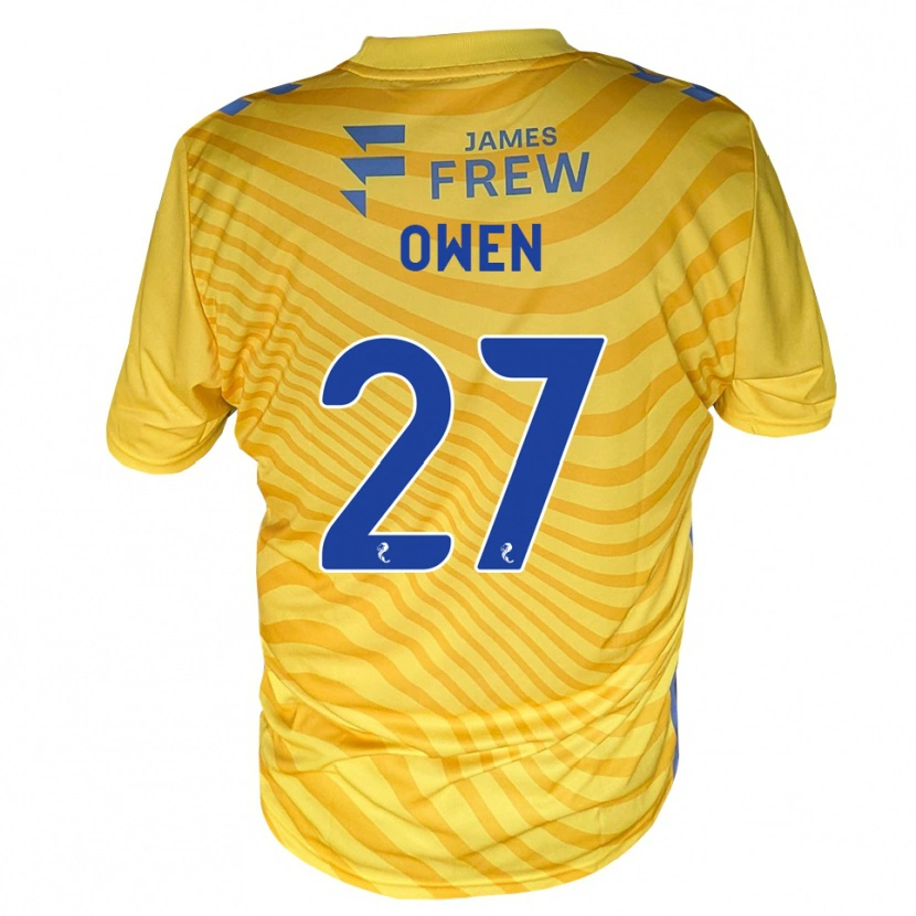 Danxen Kinderen Ieuan Owen #27 Koningsblauw Geel Uitshirt Uittenue 2026/27 T-Shirt