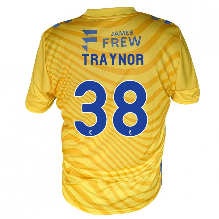 Danxen Kinderen Archie Traynor #38 Koningsblauw Geel Uitshirt Uittenue 2026/27 T-Shirt