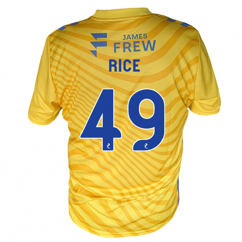 Danxen Kinderen Bailey Rice #49 Koningsblauw Geel Uitshirt Uittenue 2026/27 T-Shirt