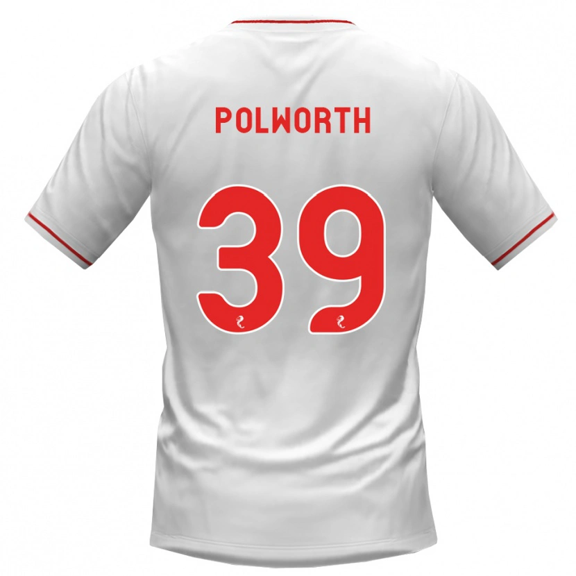 Danxen Kinderen Liam Polworth #39 Wit Rood Uitshirt Uittenue 2026/27 T-Shirt