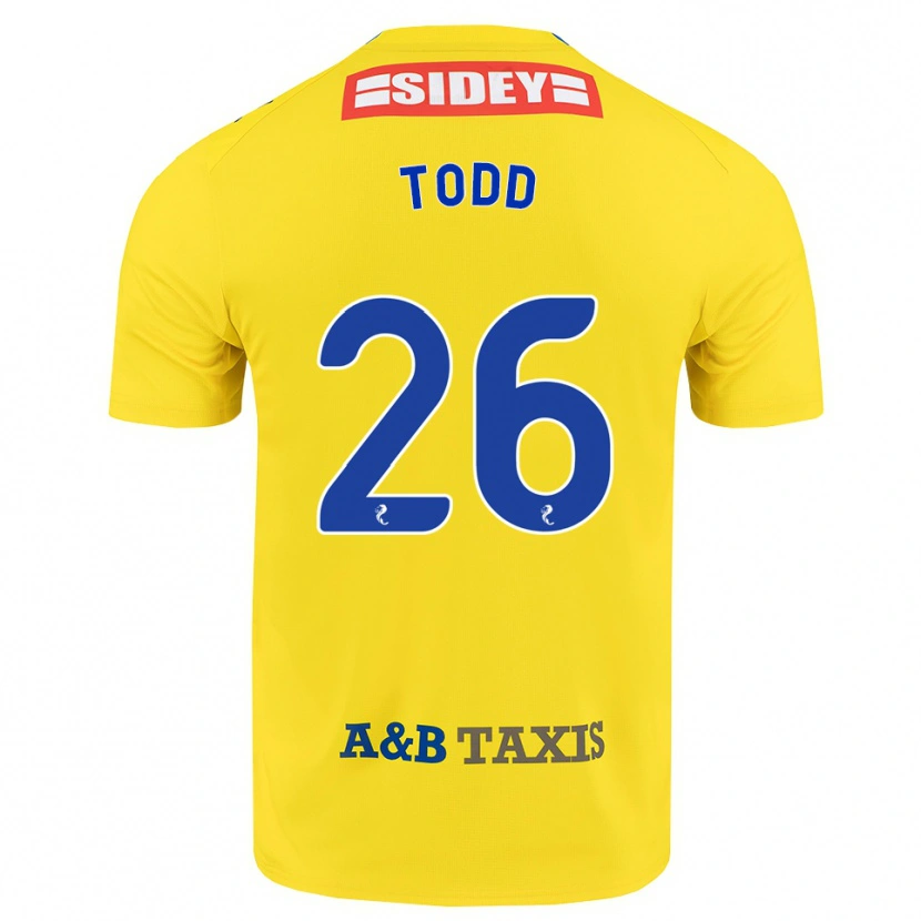 Danxen Kinderen Matty Todd #26 Geel Blauw Zwart Uitshirt Uittenue 2026/27 T-Shirt